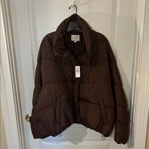 LOFT Chocolate Brown Puffer Jacket